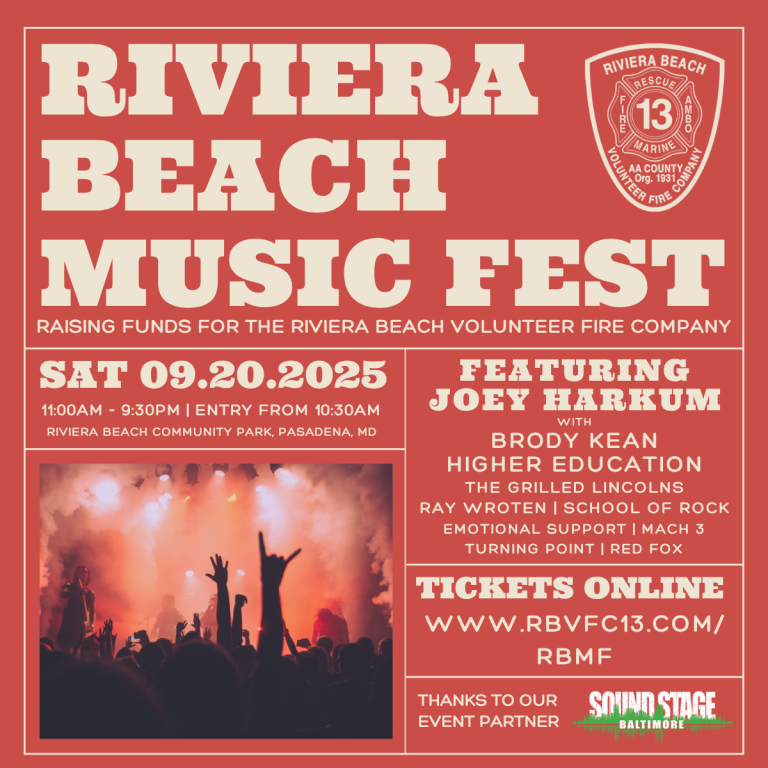 Event poster for Riviera Beach Music Fest, a lively Music Festival on Sept 20, 2025, at Riviera Beach Community Park. Features performer and ticket info, with a background photo of a band playing on stage with an enthusiastic audience.